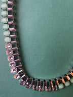 GOAH Silver plated women's necklace with skyblue and silver pendant