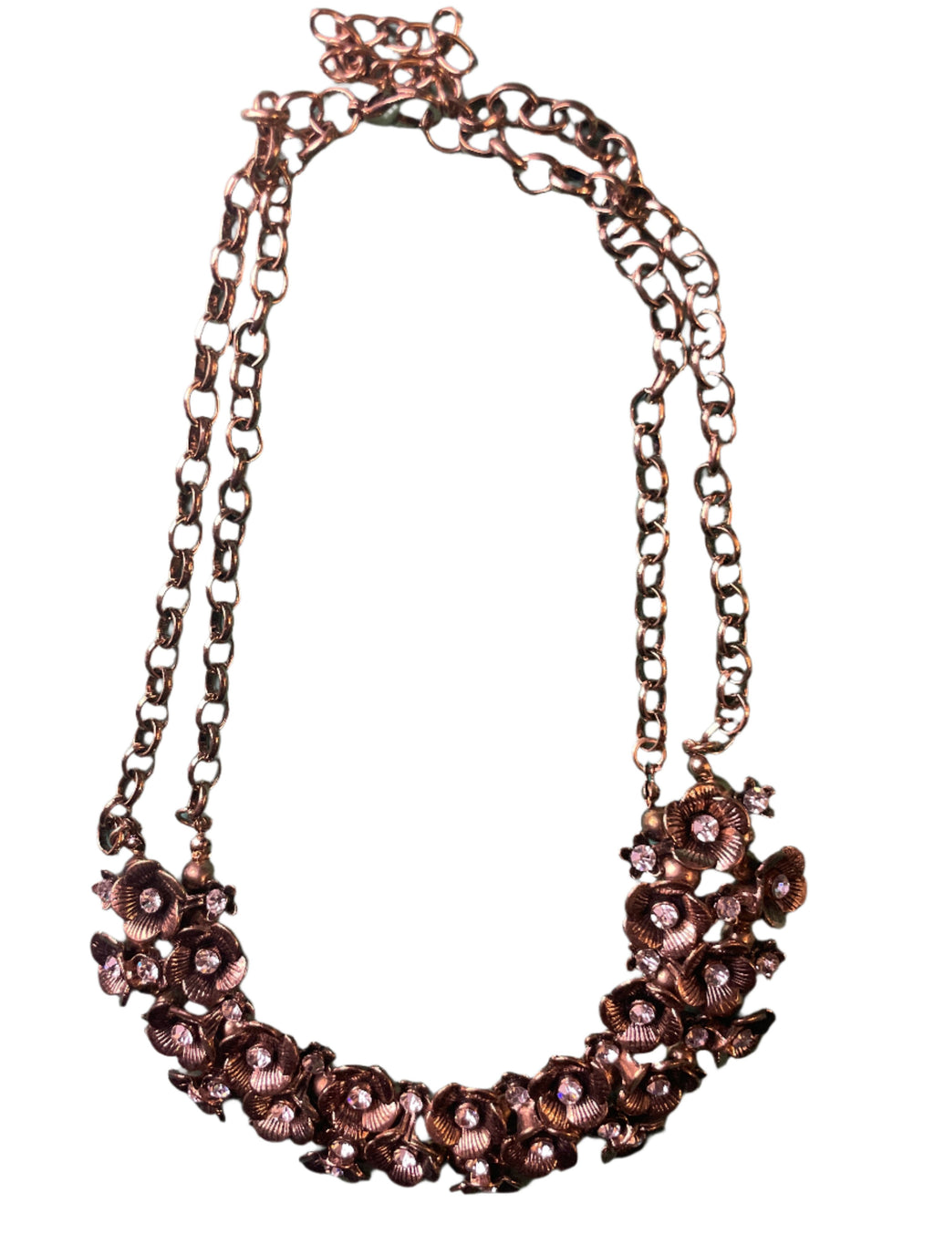 GOAH Gold plated women's necklace with gold flowery pendant