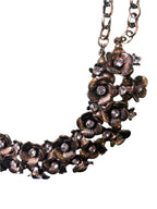 GOAH Gold plated women's necklace with gold flowery pendant