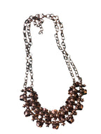 GOAH Gold plated women's necklace with gold flowery pendant