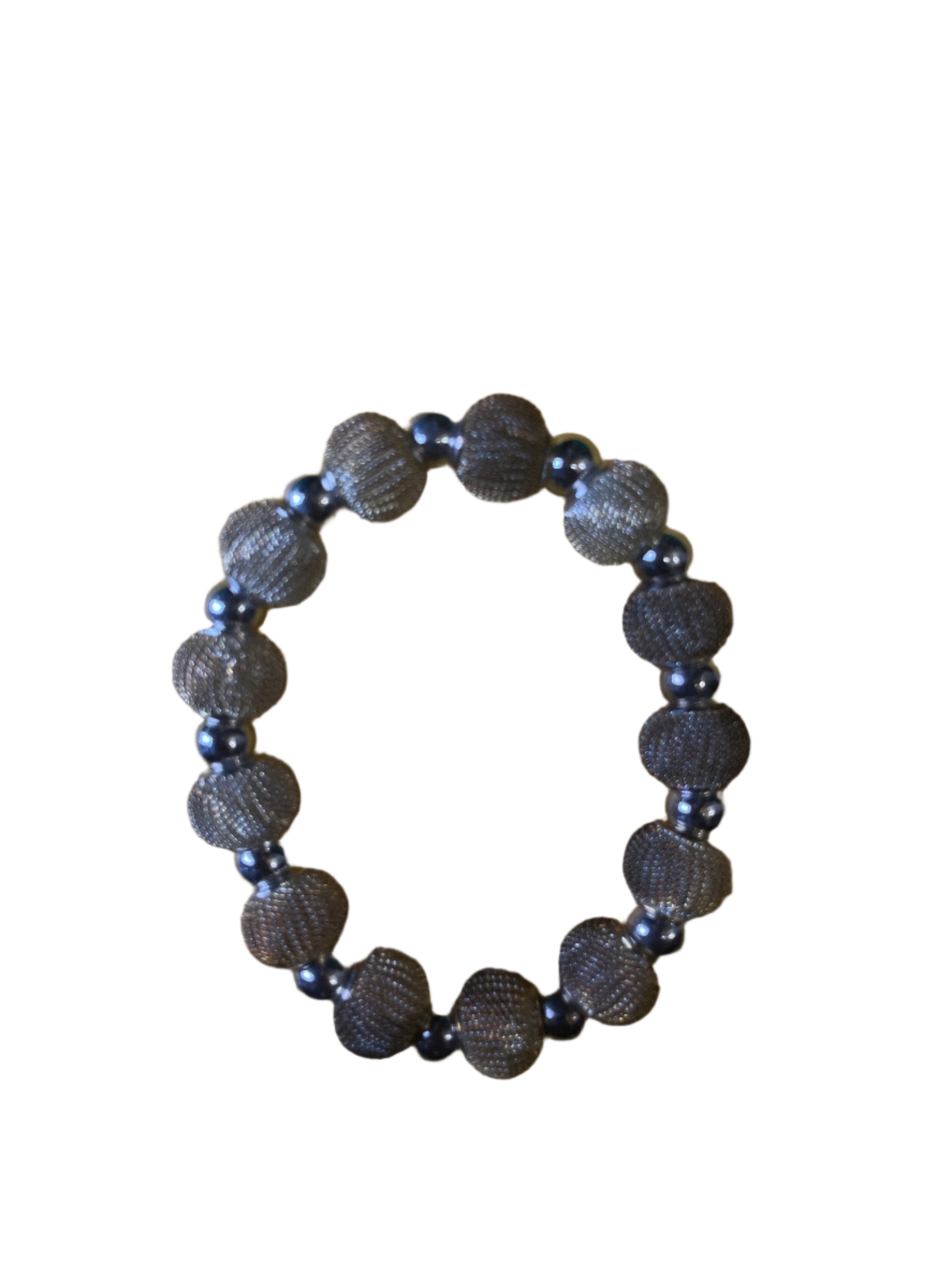 GOAH Cream and silver plated hand bead