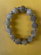 GOAH Cream and silver plated hand bead