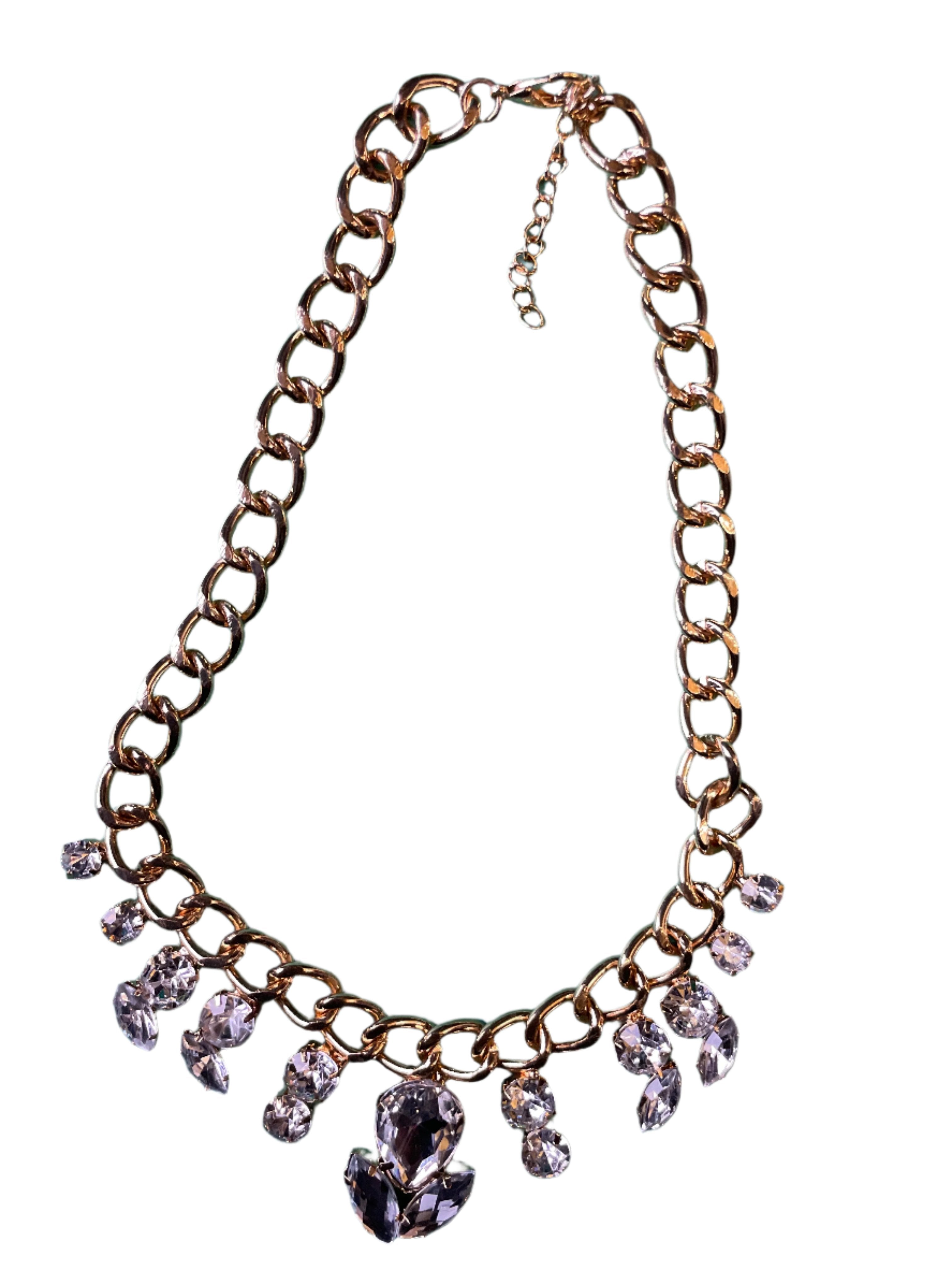 GOAH Gold-plated women's necklace with crystal pendant