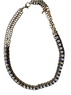 GOAH Gold plated women's necklace with blue and white pendant