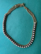 GOAH Gold plated women's necklace with blue and white pendant