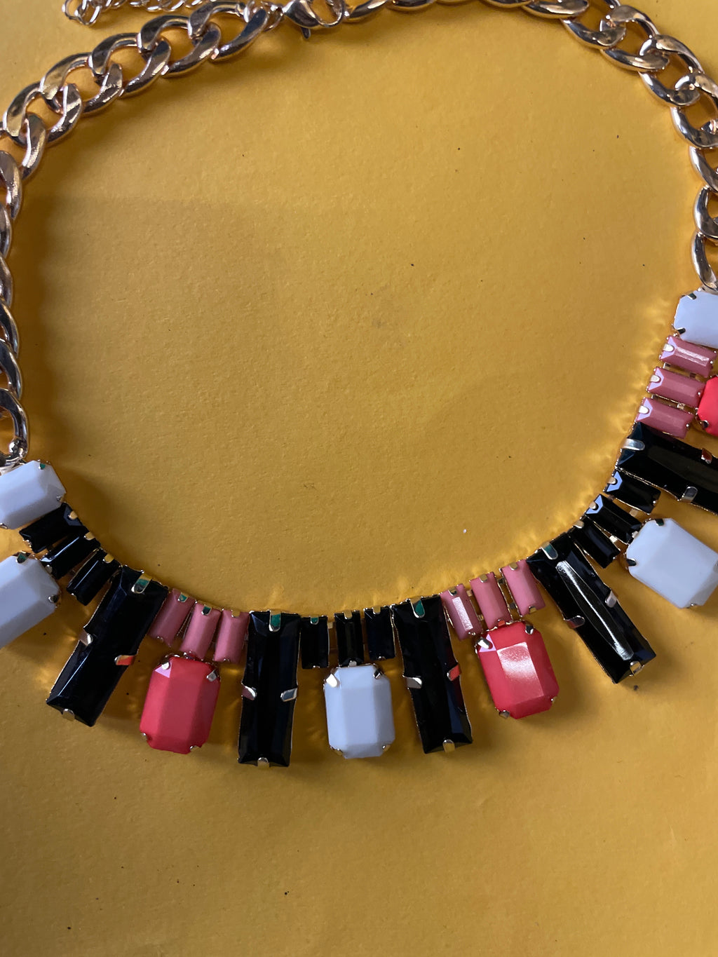 GOAH Gold chain women's necklace with multi color pendant