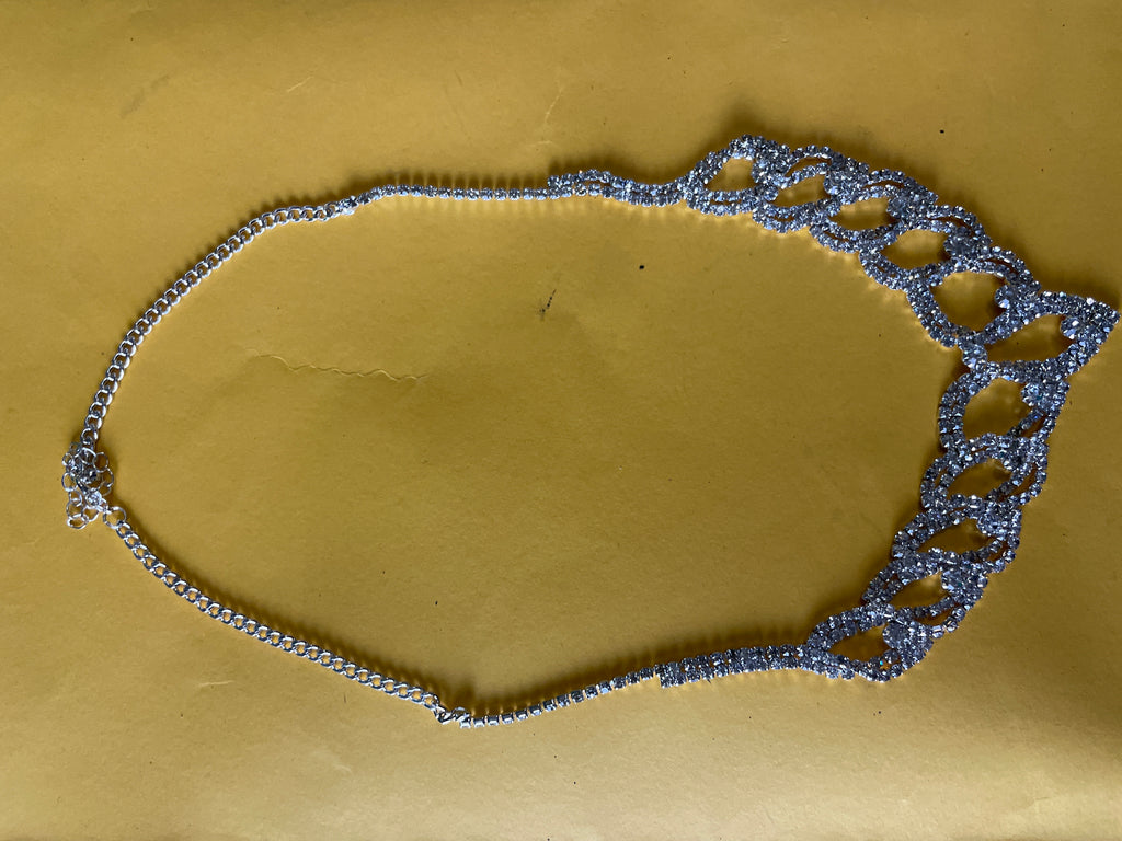 GOAH silver chain women's necklace with diamond pendant