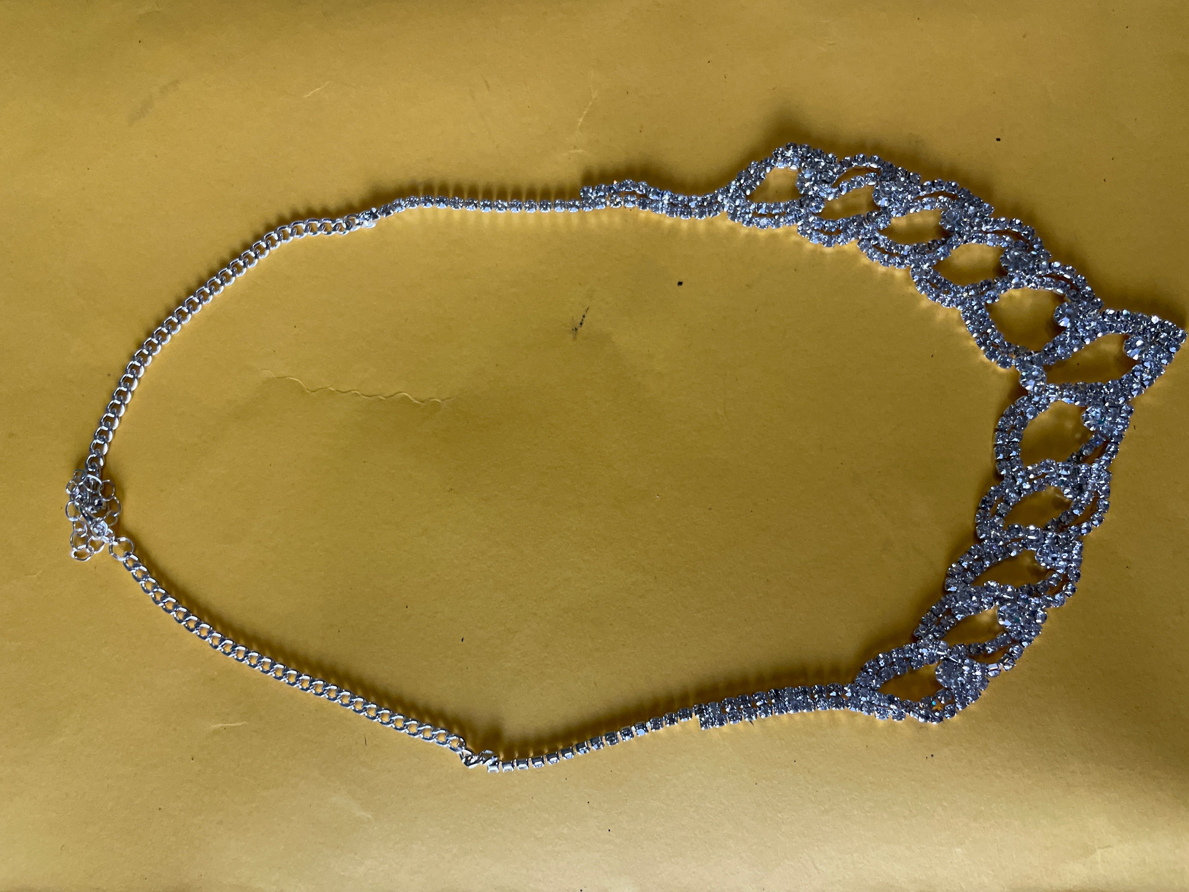 GOAH silver chain women's necklace with diamond pendant