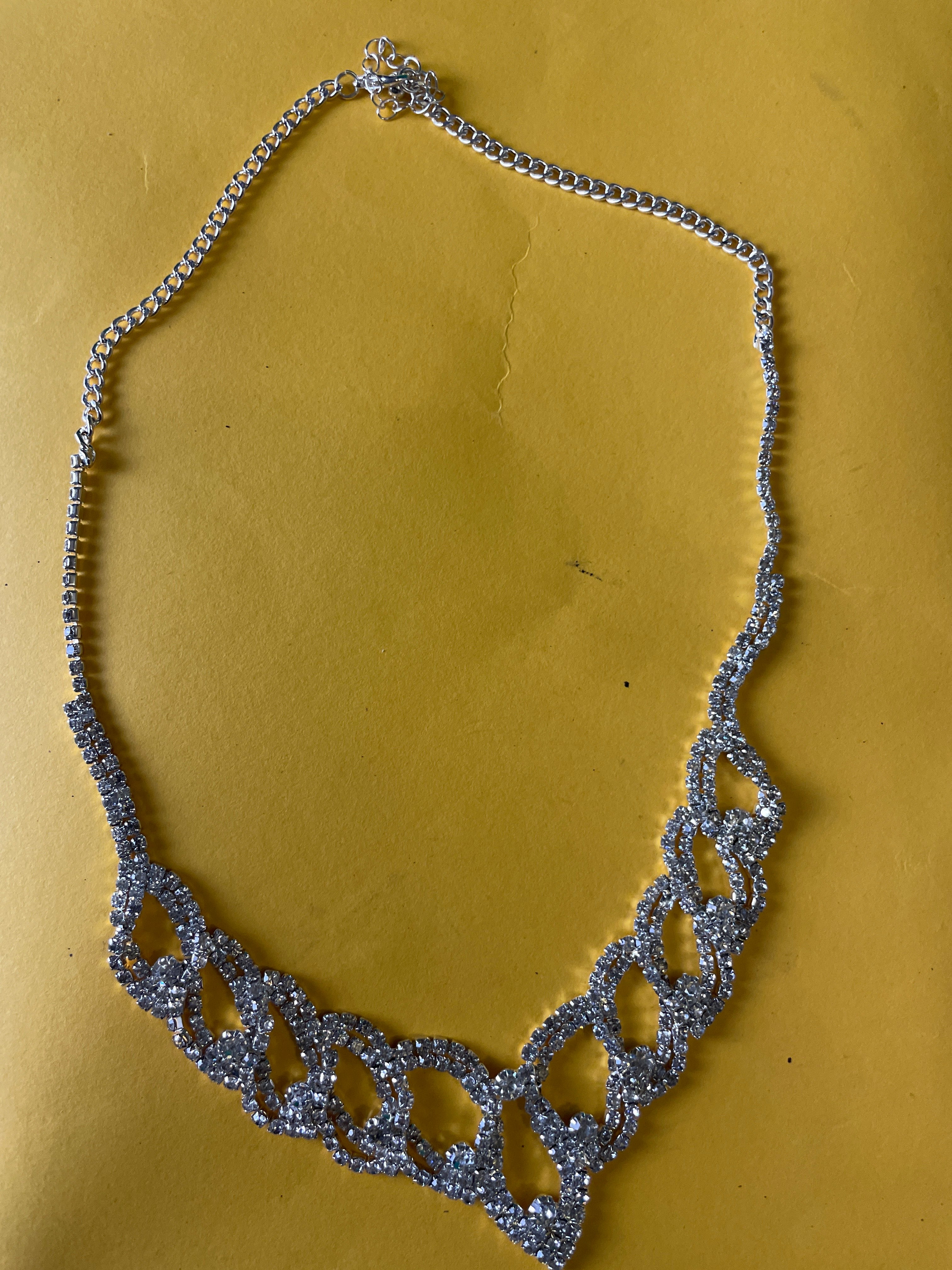 GOAH silver chain women's necklace with diamond pendant