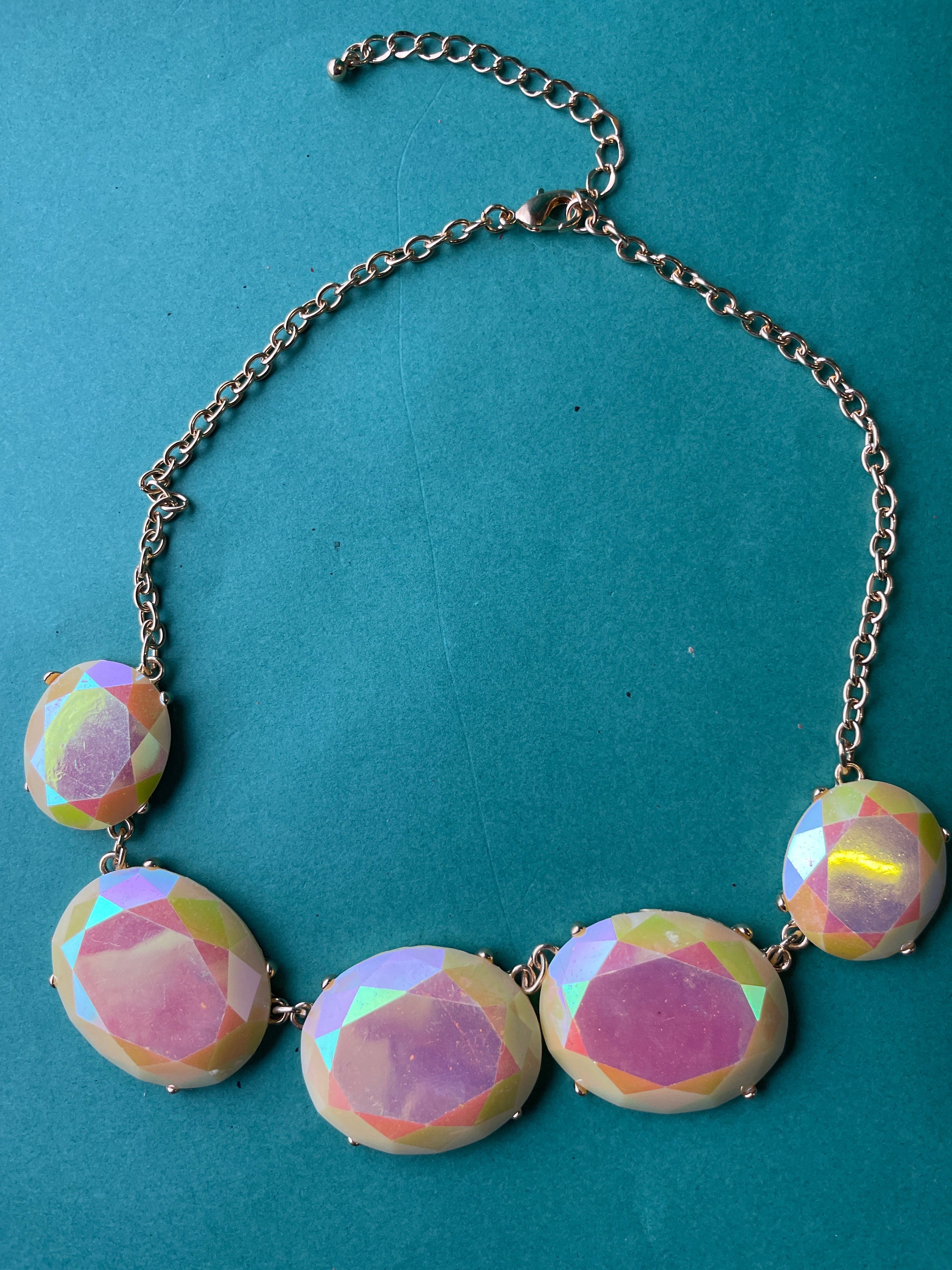 GOAH Gold chain women's necklace with orange circle pendant