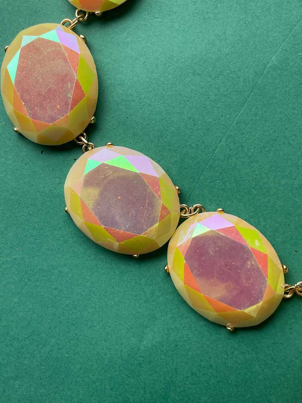 GOAH Gold chain women's necklace with orange circle pendant