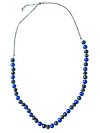 Women's Elegant Silver Chain Necklace with Dazzling Blue Beads | SKU 173