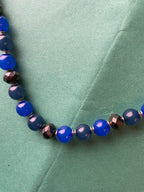 GOAH Silver chain women's necklace with blue beads