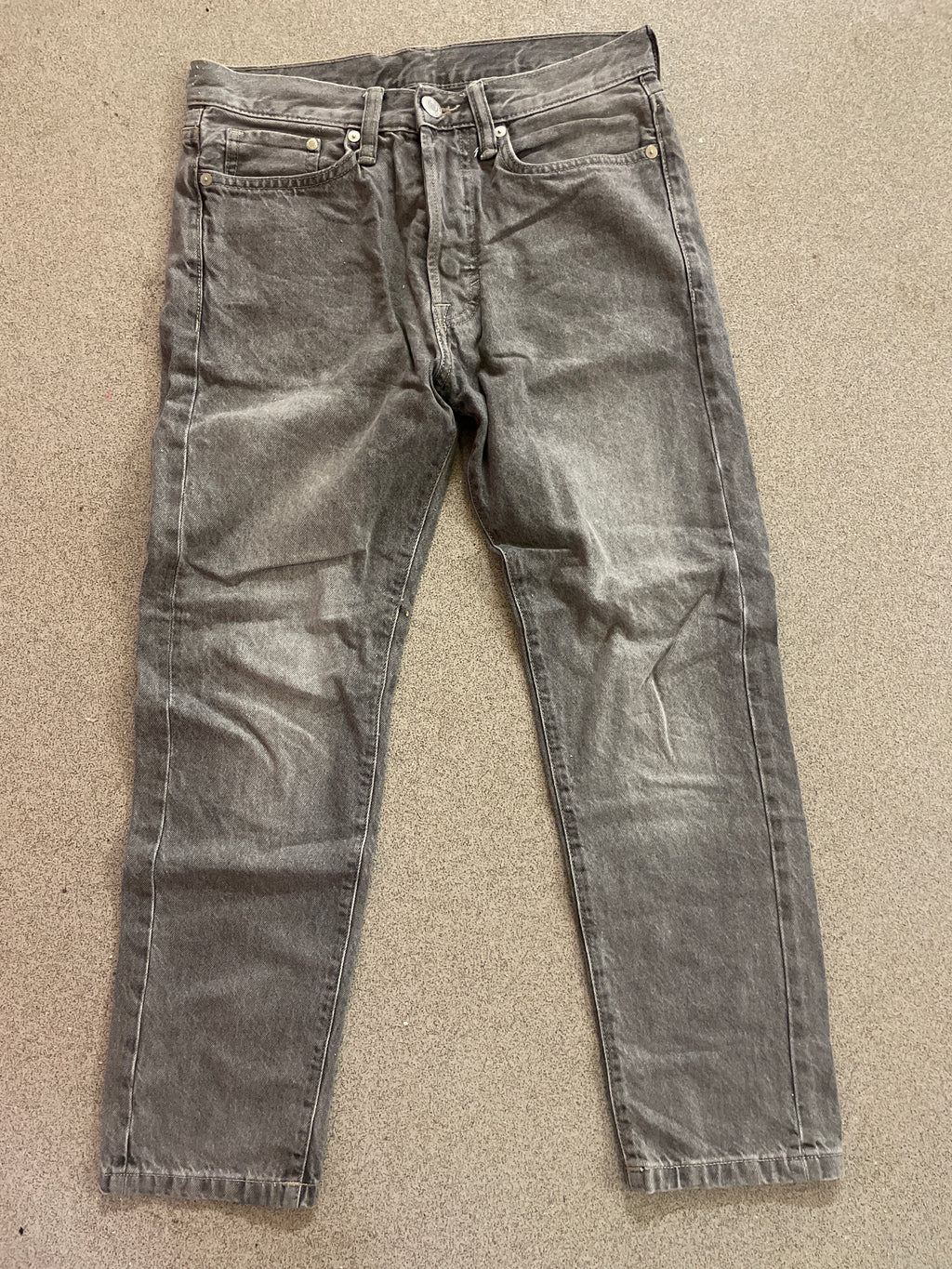 Rubynee Slim fit straight cropped denim grey jeans trouser