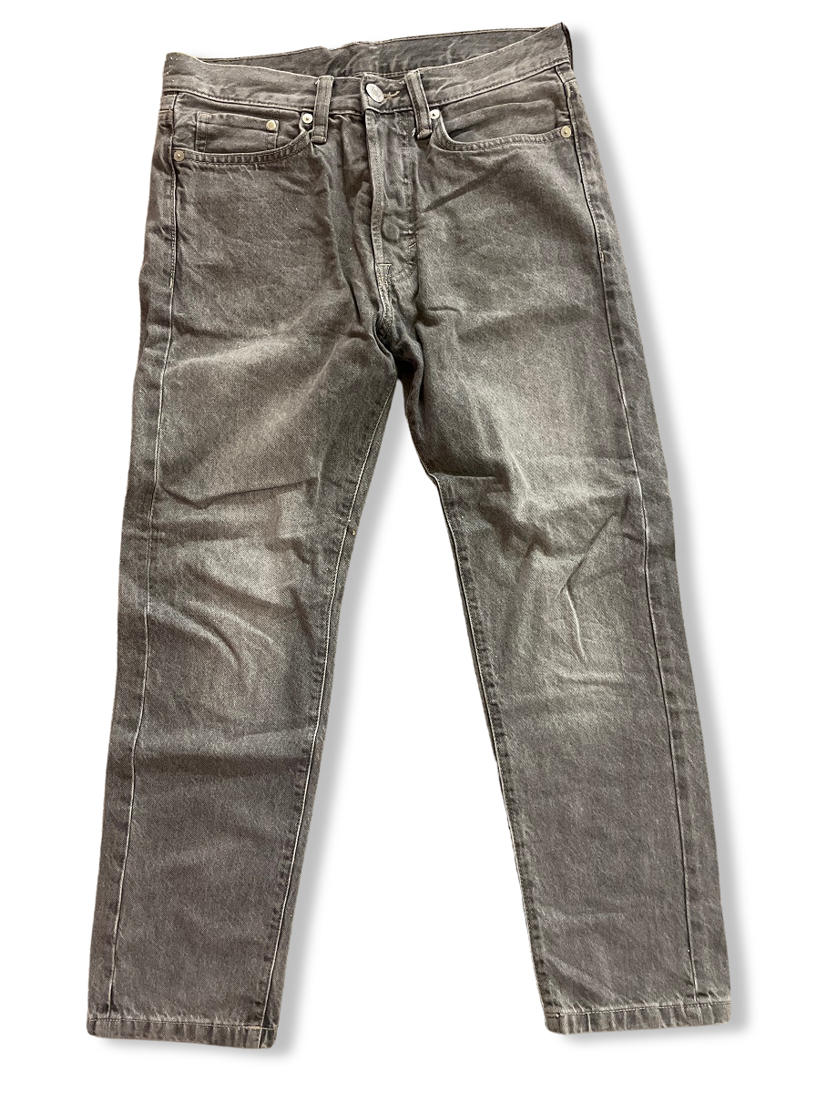 Rubynee Slim fit straight cropped denim grey jeans trouser