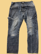 Rubynee Vintage faded men blue jeans