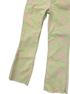 Vintage green and pink zara bootcut trouser
