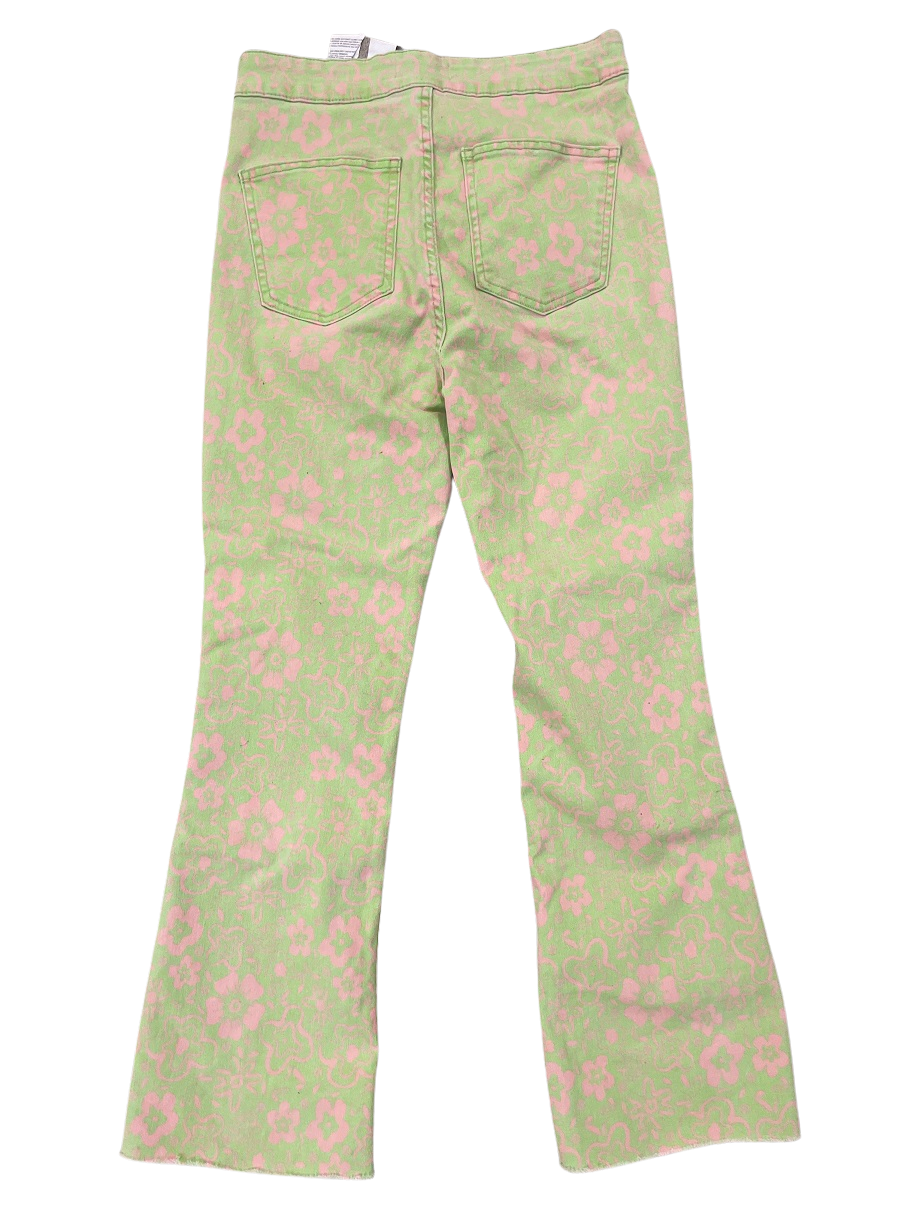 Vintage green and pink zara bootcut trouser