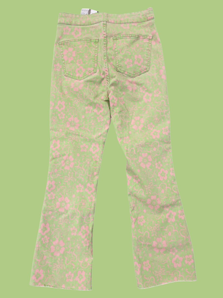 Vintage green and pink zara bootcut trouser