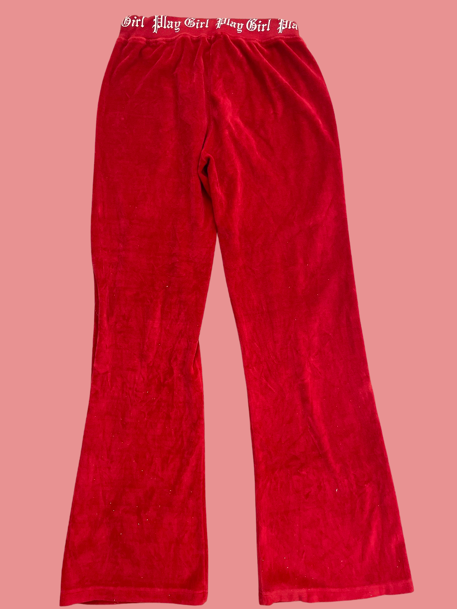 Rubynee Vintage red play girl women's joggers pant