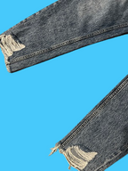 Rubynee Vintage y2k grey ripped jeans trouser