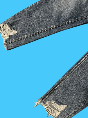 Rubynee Vintage y2k grey ripped jeans trouser