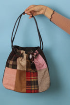 vintage patchwork multi coloured bag